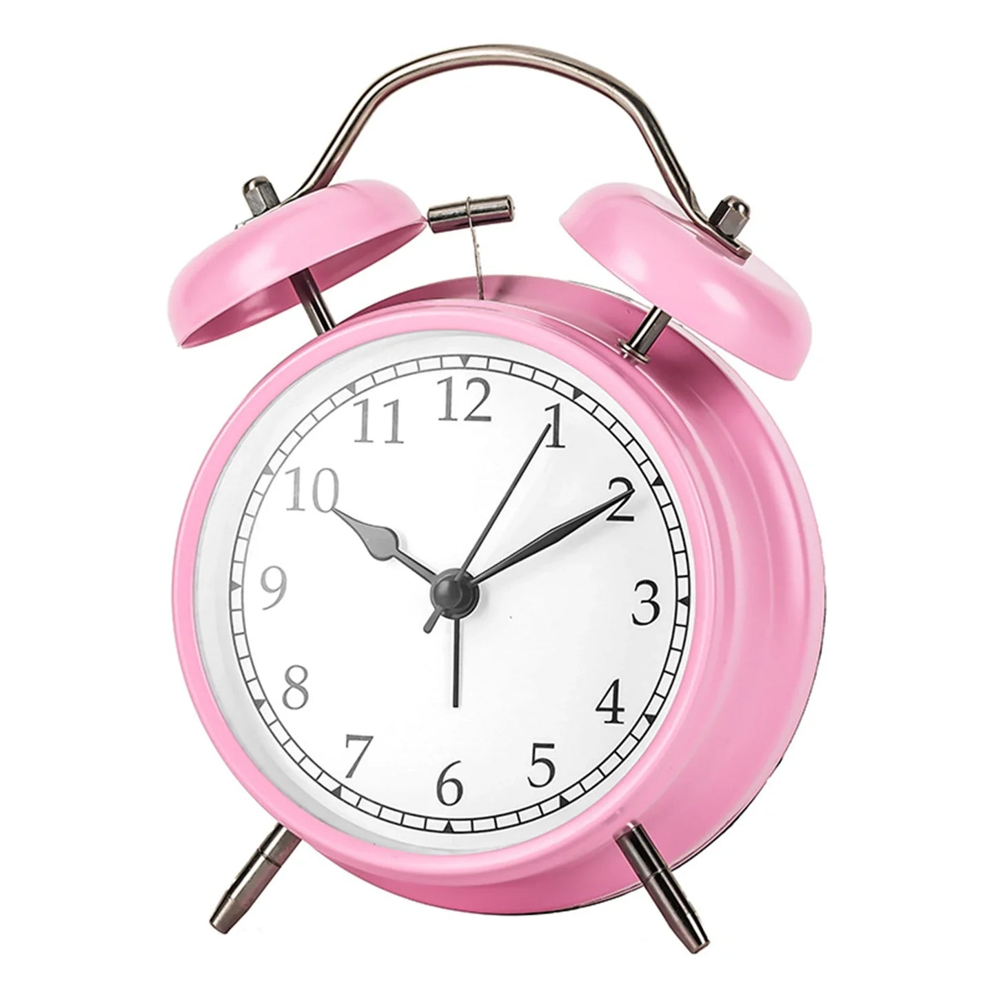 Vintage Twin-Bell Metal Alarm Clock with Night Light | Bedside
