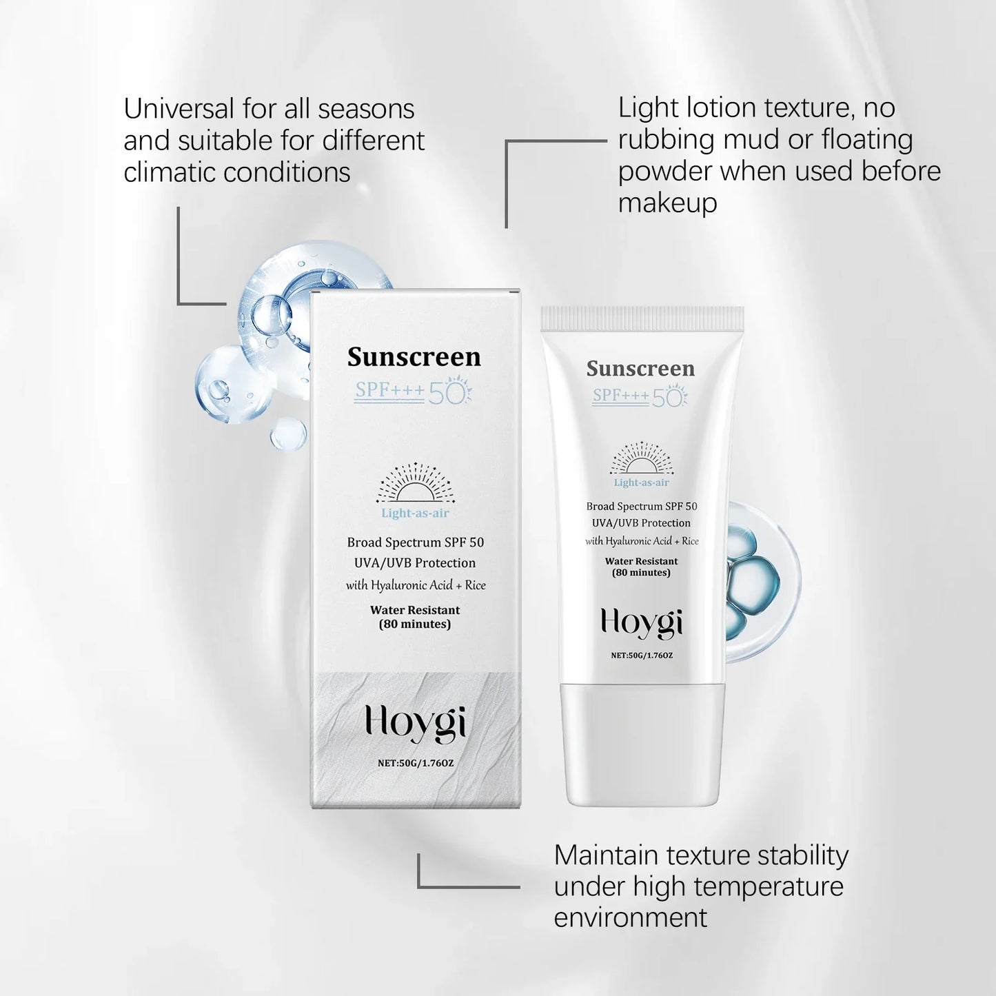 Hoygi SPF 50+ Hyaluronic Facial Sunscreen – Oil Control