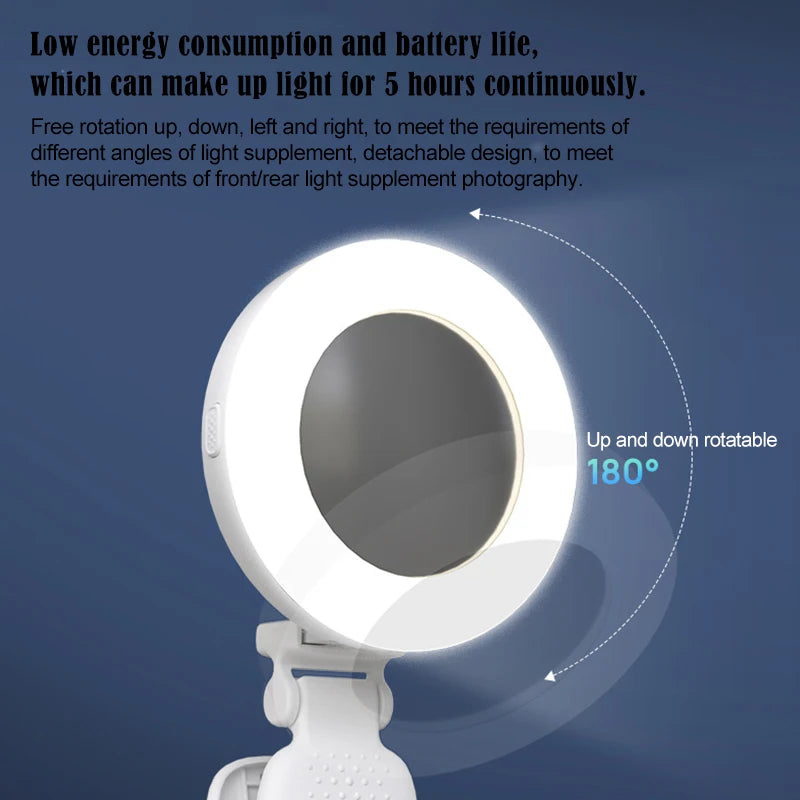 Portable Rechargeable Led Lamp Mirror With Light Light Ring Selfie Led Light Phone Light Clip Fill Light Selfie Lighting Camera Peaceful Pleasures Health and Wellness