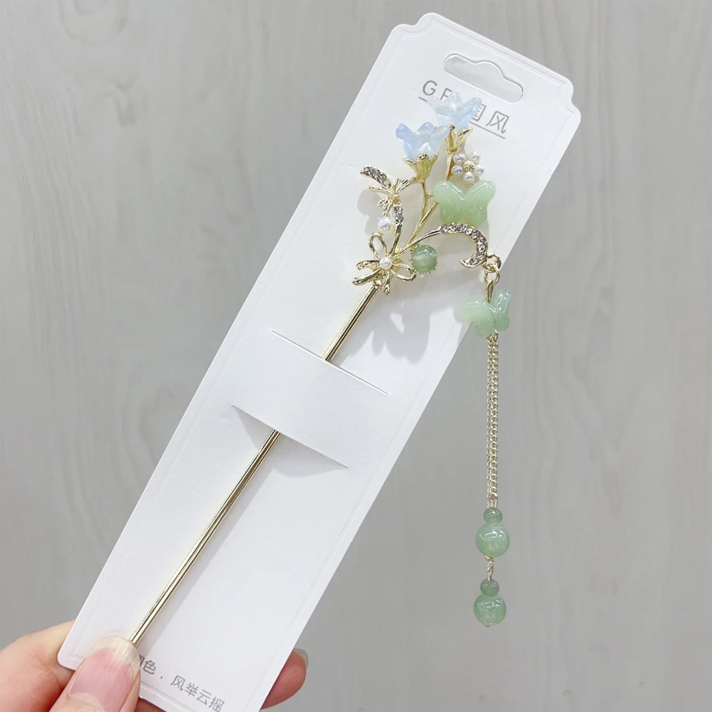 Chinese Style Hair Stick with Flower Decor Retro Floral Design Headwear with Tassel for Friends Girlfriend Wife Novel Gift Peaceful Pleasures Health and Wellness Style 1