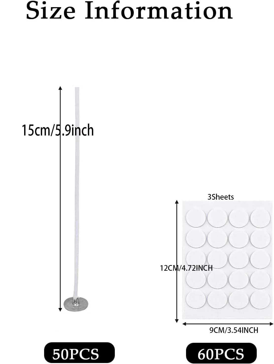 50 Candle Wicks 15cm + 60 Stickers – DIY Candle Making Kit