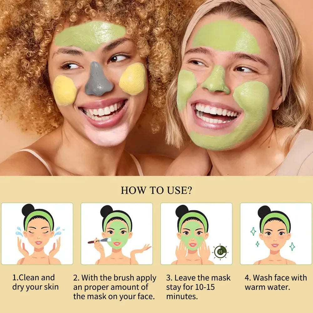 Turmeric Mud Mask - Green Tea Mud Mask - Dead Sea Mineral Mud Mask, Rose Mud Mask Spa Mask Set, Mask Gift Set Peaceful Pleasures Health and Wellness