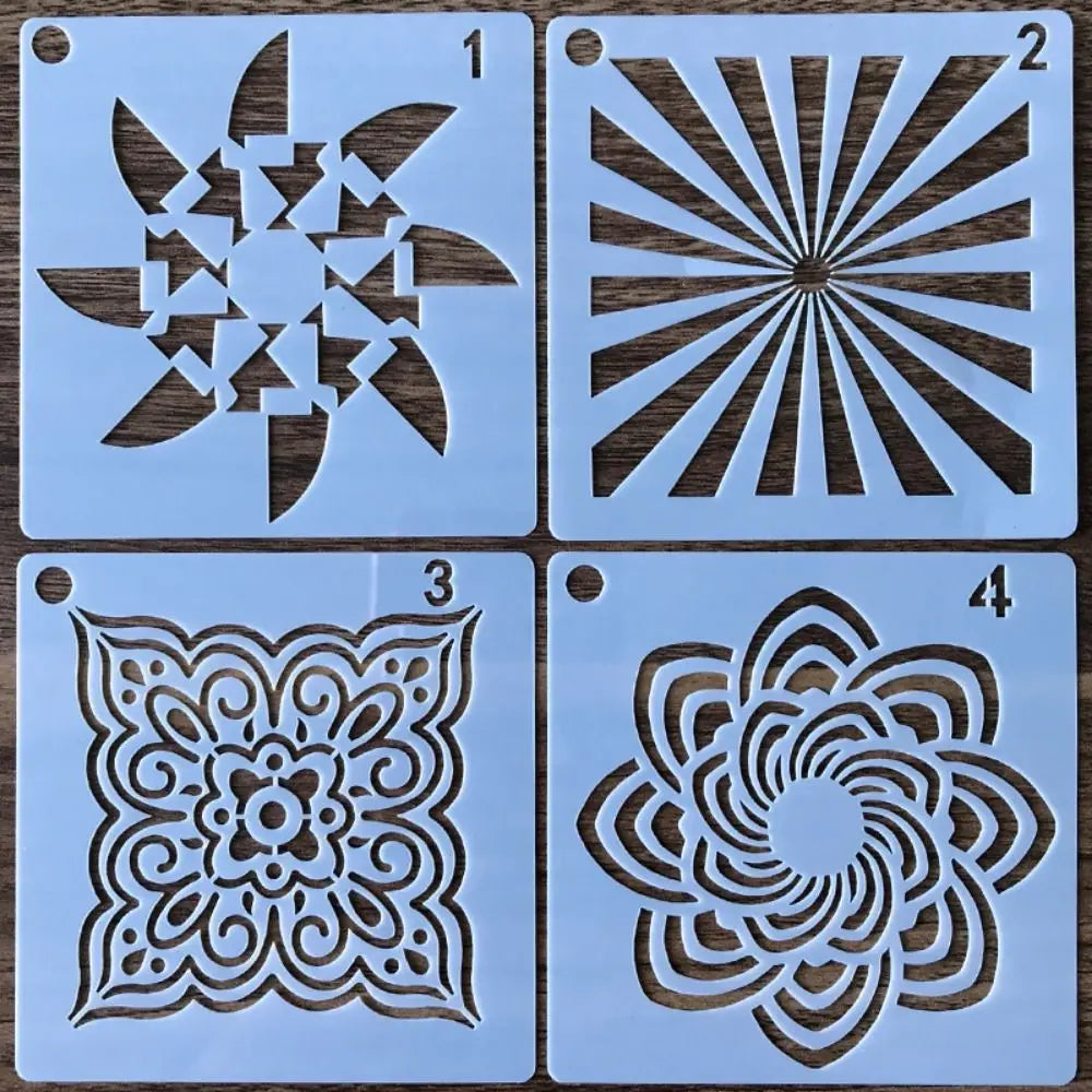 36/56Pcs Creative Mandala Dot Painting Templates Reusable Hollow Dot Painting Stencils Craft Project Small Size Peaceful Pleasures Health and Wellness
