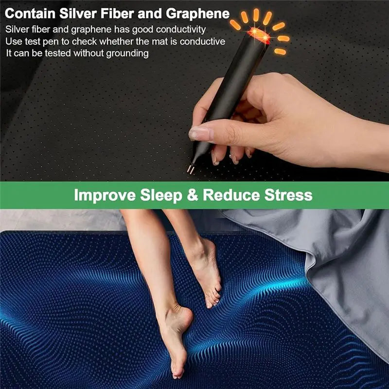 A36T-Grounding Mat For Bed Grounding Pad For Sleep Grounding Mattress With Grounding Cord For Better Sleep, Pain And Stress Reli Peaceful Pleasures Health and Wellness