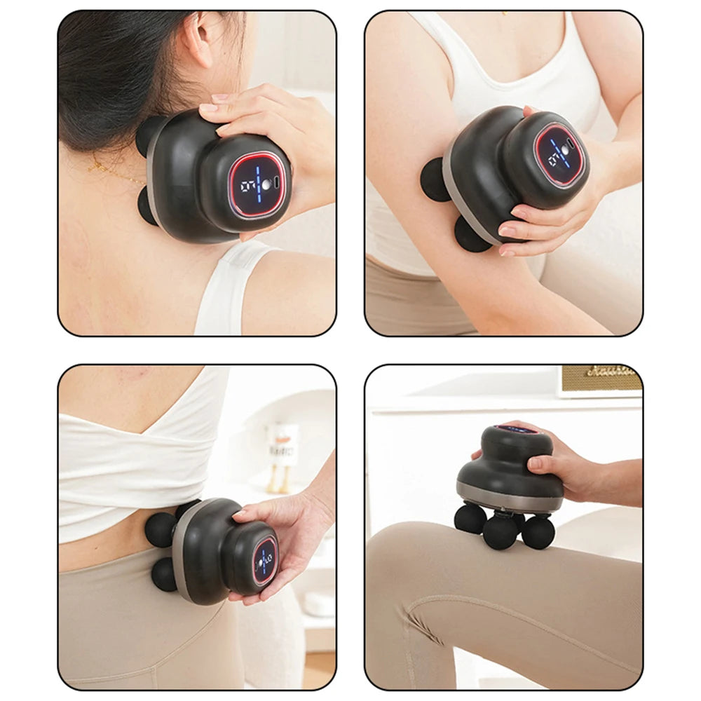 Four Head Fascia Gun, Household Fully Automatic Muscle Relaxation Massager, Mini Electric Massager Peaceful Pleasures Health and Wellness