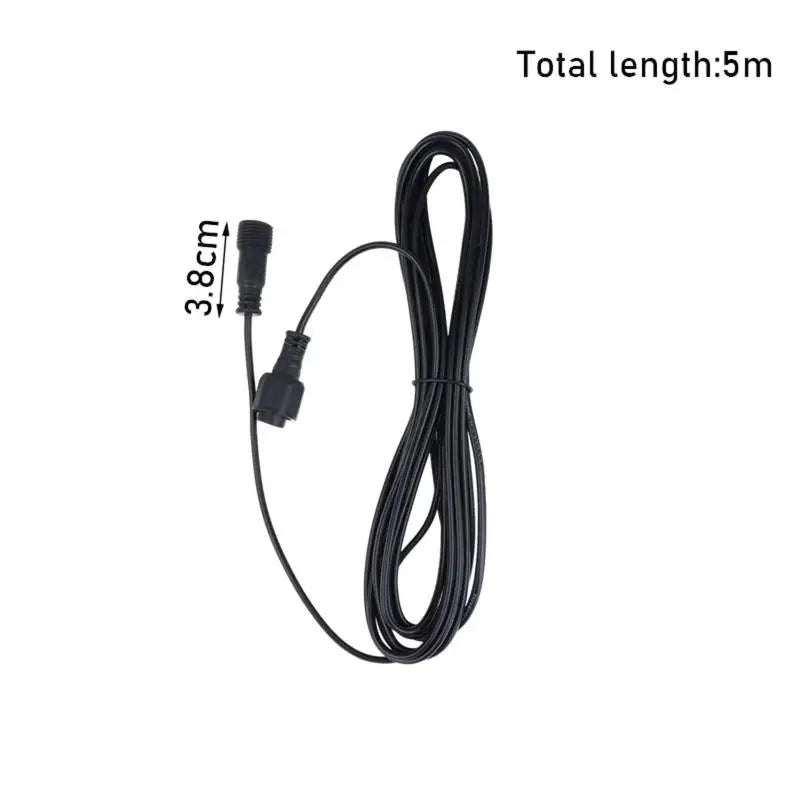 Black 5M Low Frequency Universal Solar Spotlights Waterproof Cord Extension Cable 2Pin Male To Female Connector Floodlight Cable Peaceful Pleasures Health and Wellness Black
