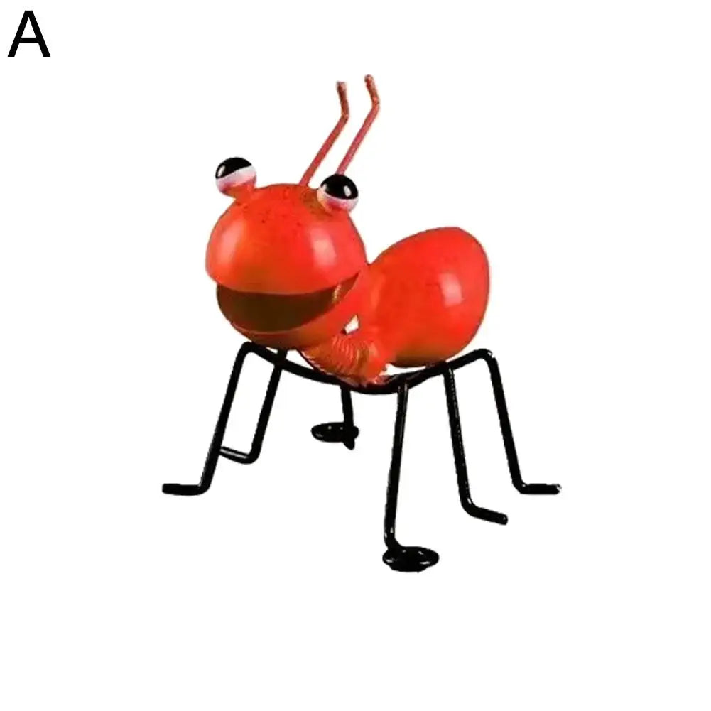 Cute Ant Statue Garden Decor Figure Stand Ant for Outdoor Yard Lawn Decoration Iron Ant Sculpture Home Desktop Decoration Peaceful Pleasures Health and Wellness Red