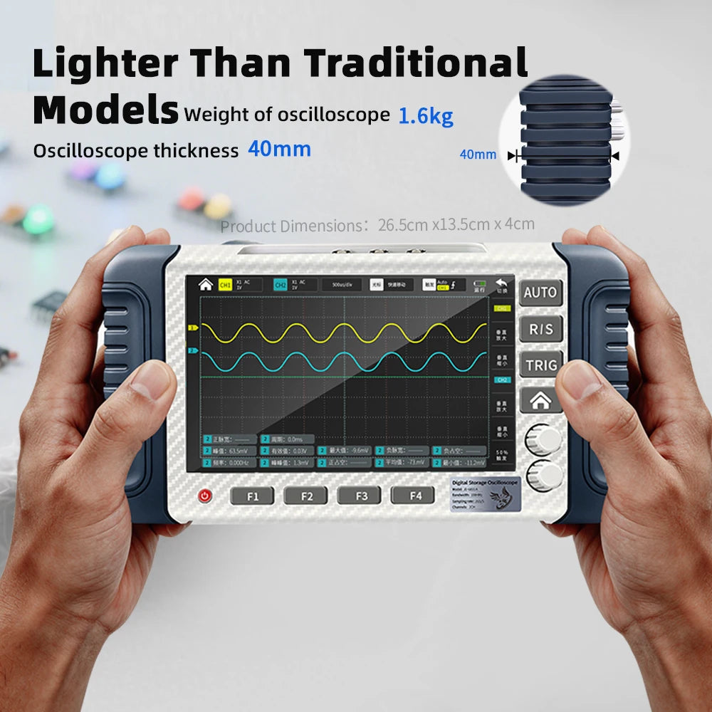 JD-6855B 3-in-1 Handheld Oscilloscope Multimeter DDS Signal Generator Dual Channel 100MHz 1GSa/s Sampling Rate Peaceful Pleasures Health and Wellness