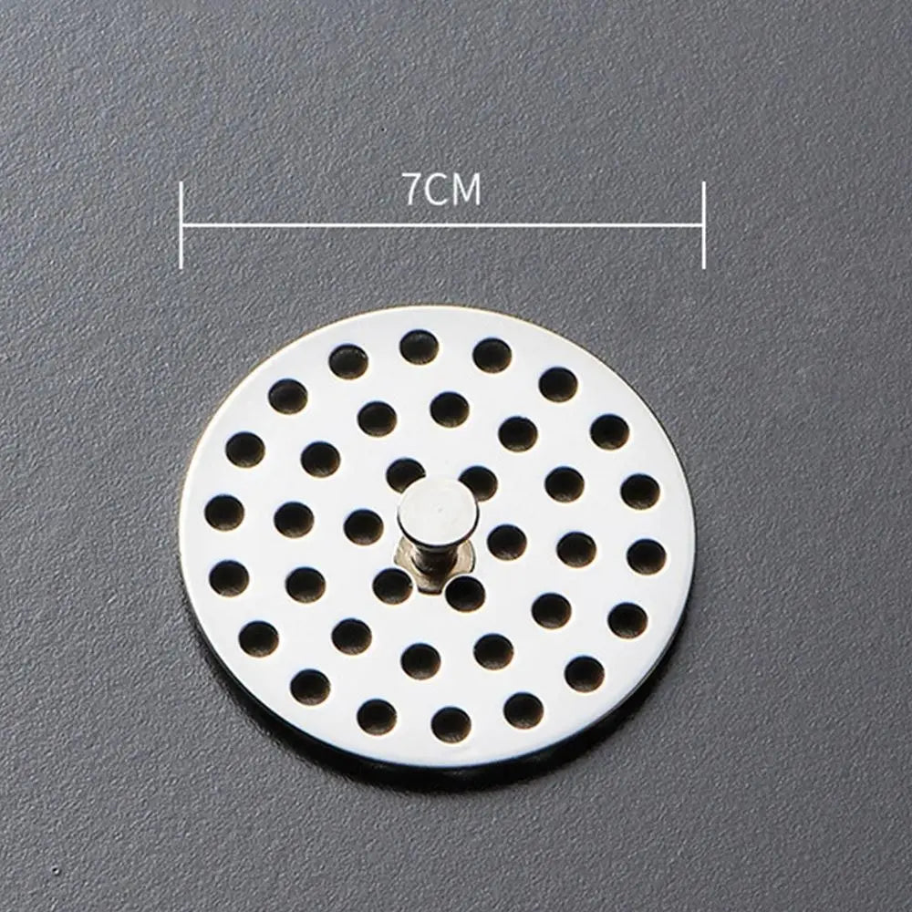 Creative Stainless Steel Floor Drain Net Cover Round Square Shape with Handle Sink Strainer Hair Filter Peaceful Pleasures Health and Wellness -7cm-roundshape