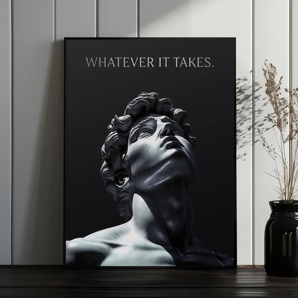Alexander the Great Quote Motivational Wall Art Spartan Warrior Canvas Ancient Greek Poster Bronze Statue Sculpture Room Decor Peaceful Pleasures Health and Wellness