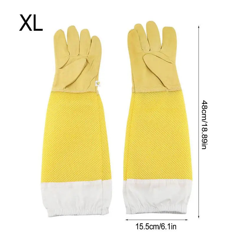 Breathable Beekeeping Gloves Long Sleeves | Sheepskin Mesh