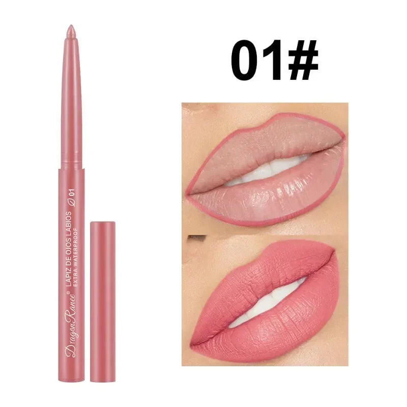 12-Color Waterproof Matte Lip Liner Pencil Set – Long-Lasting