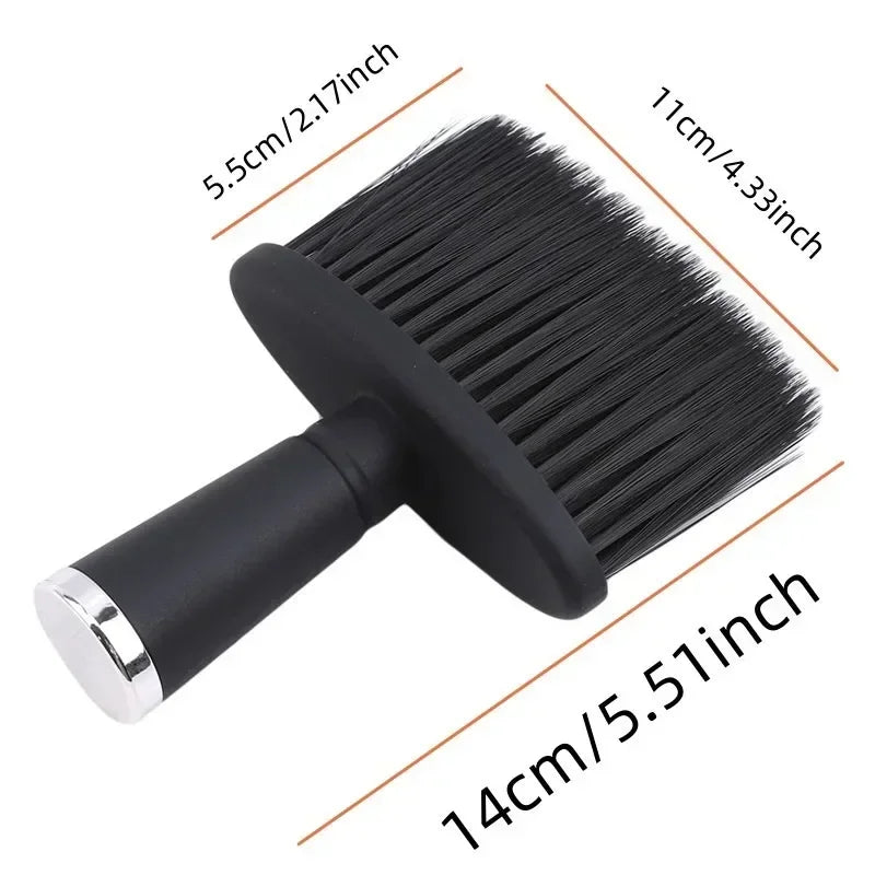 Men Beard Brush Black Handle Soft Nylon Bristles Neck Face Duster Barber Hair Clean Salon Styling Tool for Haircut Grooming Peaceful Pleasures Health and Wellness