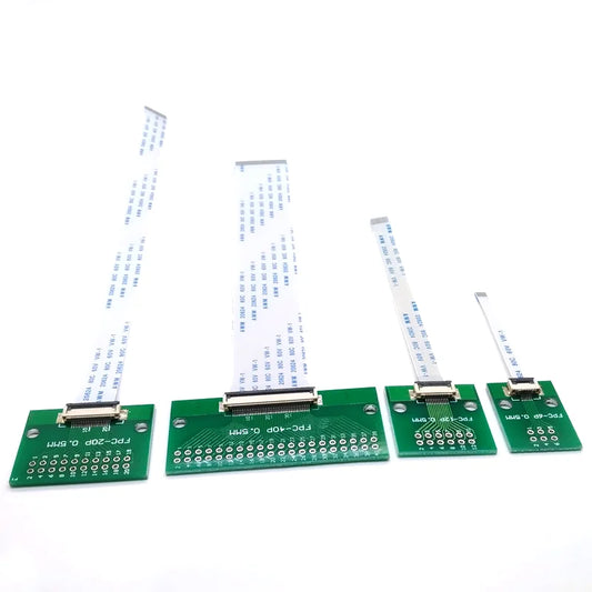 1set FFC/FPC Connector + 0.5mm Pitch 50/100/200mm Length FFC Cable 6P 8P 10P 12P 14P 20P 30P 40P 50PIN Peaceful Pleasures Health and Wellness 50mm 12P