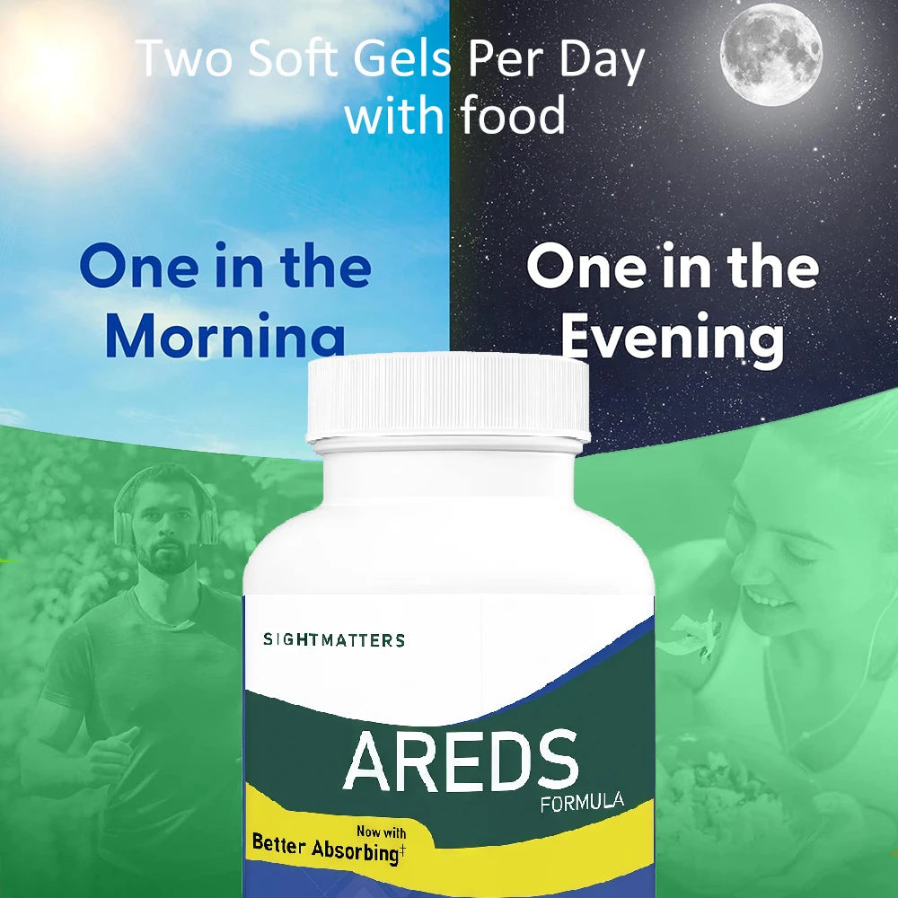 AREDS Eye Vitamins – Lutein, Zeaxanthin, Zinc, Copper, Vitamins A, C & E – 120 Mini Softgels