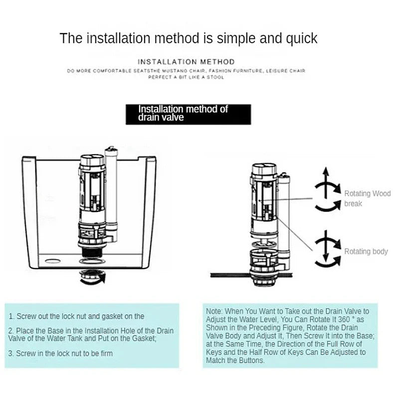 Dual Flush Toilet Cistern Valve – Two-Button Fill & Drain Kit