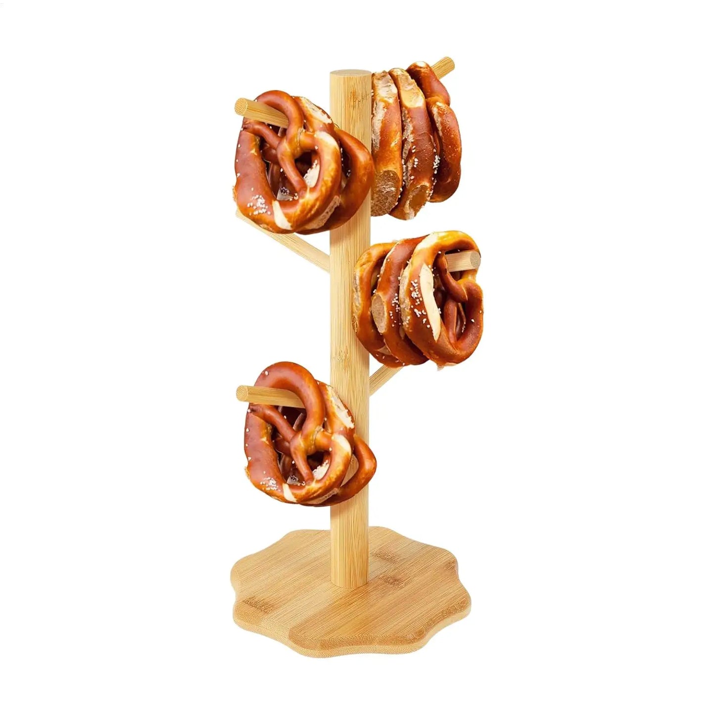 Wooden Tree Pretzel & Sausage Display Stand | Bamboo