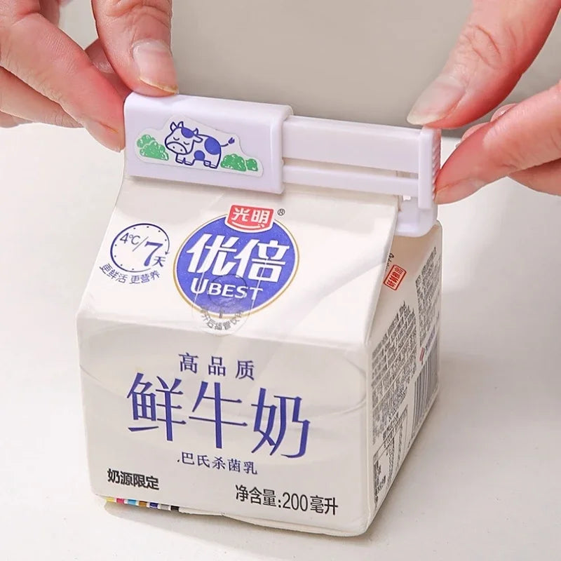 Milk Sealing Clips Household Kitchen Small Accessories Milk Box Light Cream Sealing Clip Plastic Telescopic Preservation Clip Peaceful Pleasures Health and Wellness