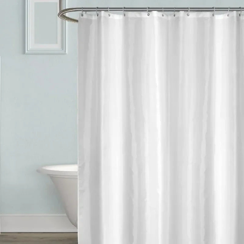 White Waterproof Shower Curtain + 12 Hooks | Multi-Size