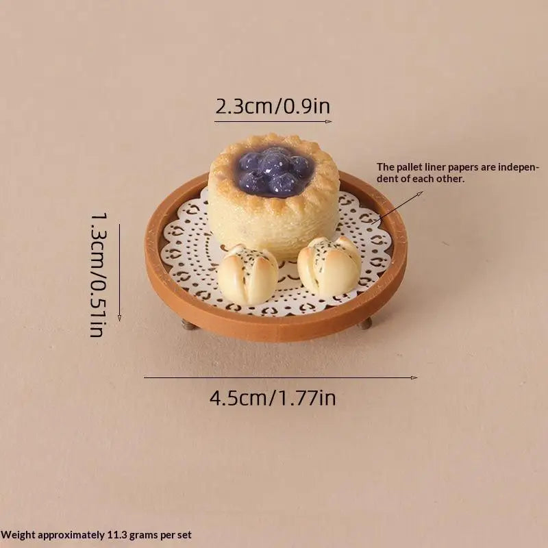 Miniature Coffee & Pastry Set | 1:12 Dollhouse Kitchen Accessory