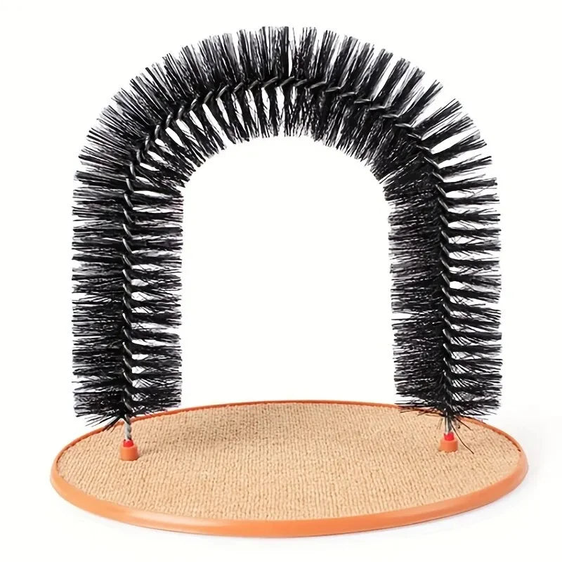 Cat Arch Self-Groomer with Scratching Pad & Massage Brush