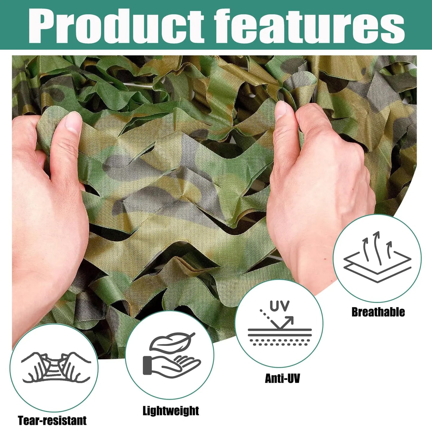 Camouflage Net Bulk Roll - shade Net for Hunting, Home Decor, Paintball.Bird Watching, camping, car cover, and Theme Party Deco Peaceful Pleasures Health and Wellness