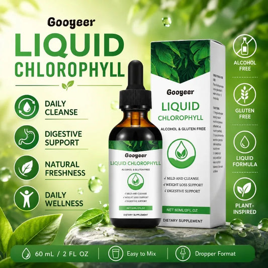 Googeer Liquid Chlorophyll Drops Alcohol-Free 60ml | Wellness Herbal Liquid Supplement Peaceful Pleasures Health and Wellness