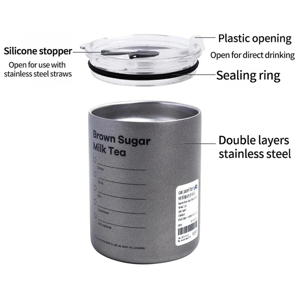600ml Vacuum Insulated Thermos Cup | 304 Stainless Steel Coffee Mug with Straw – Leak-Proof, 12–24 Hour Insulation