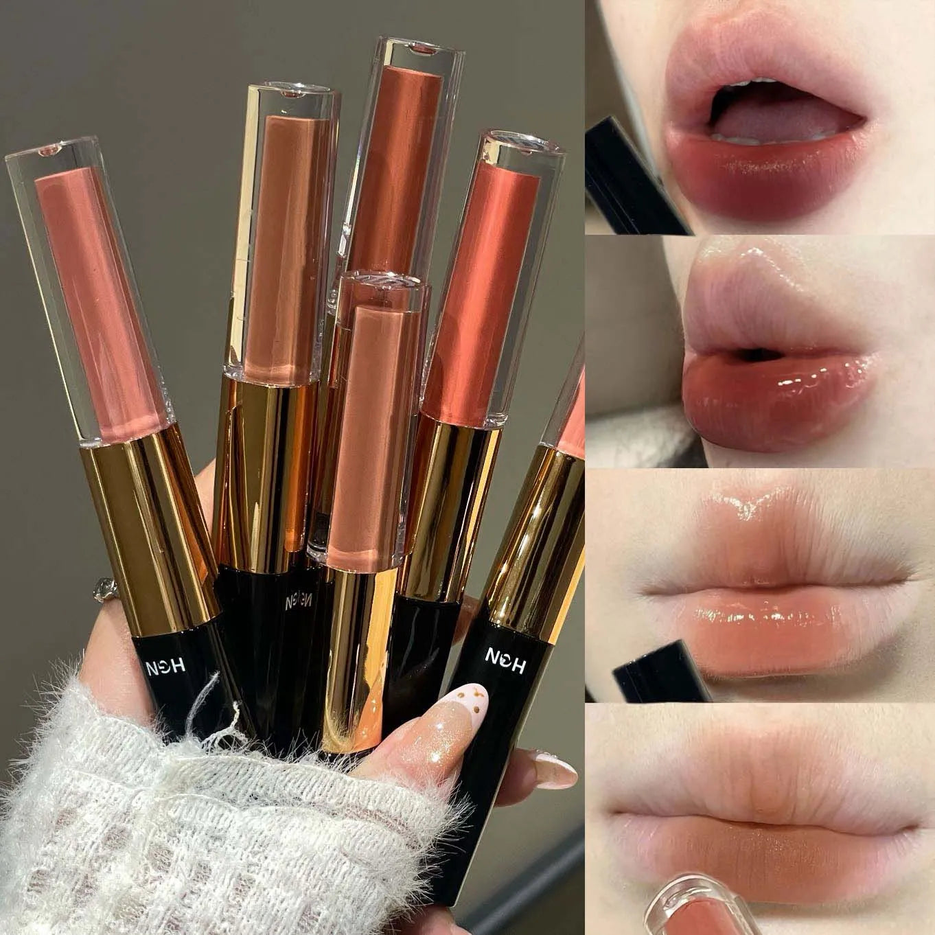 2-in-1 Matte & Mirror Lip Gloss | Double-Ended Lip Glaze