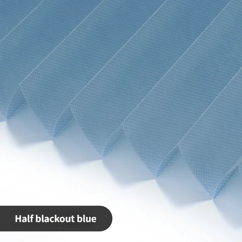 5 Size Self-adhesive Pleated Blinds Bathroom Balcony Shades Half Blackout Windows Curtains for Bedroom Living Room Balcony Peaceful Pleasures Health and Wellness Half blackout Blue 90cm X 180cm