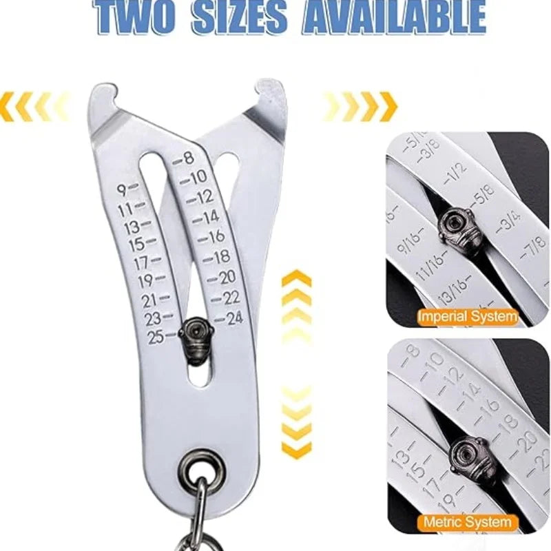 Portable Caliper Gauge Metric Precise Thread Checker Keychain