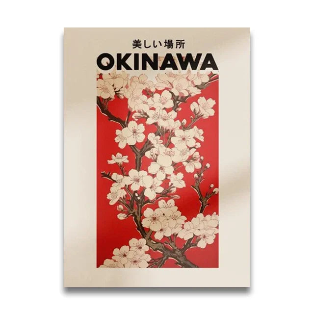 Okinawa Sakura Cherry Blossom Canvas Wall Art Print | Unframed