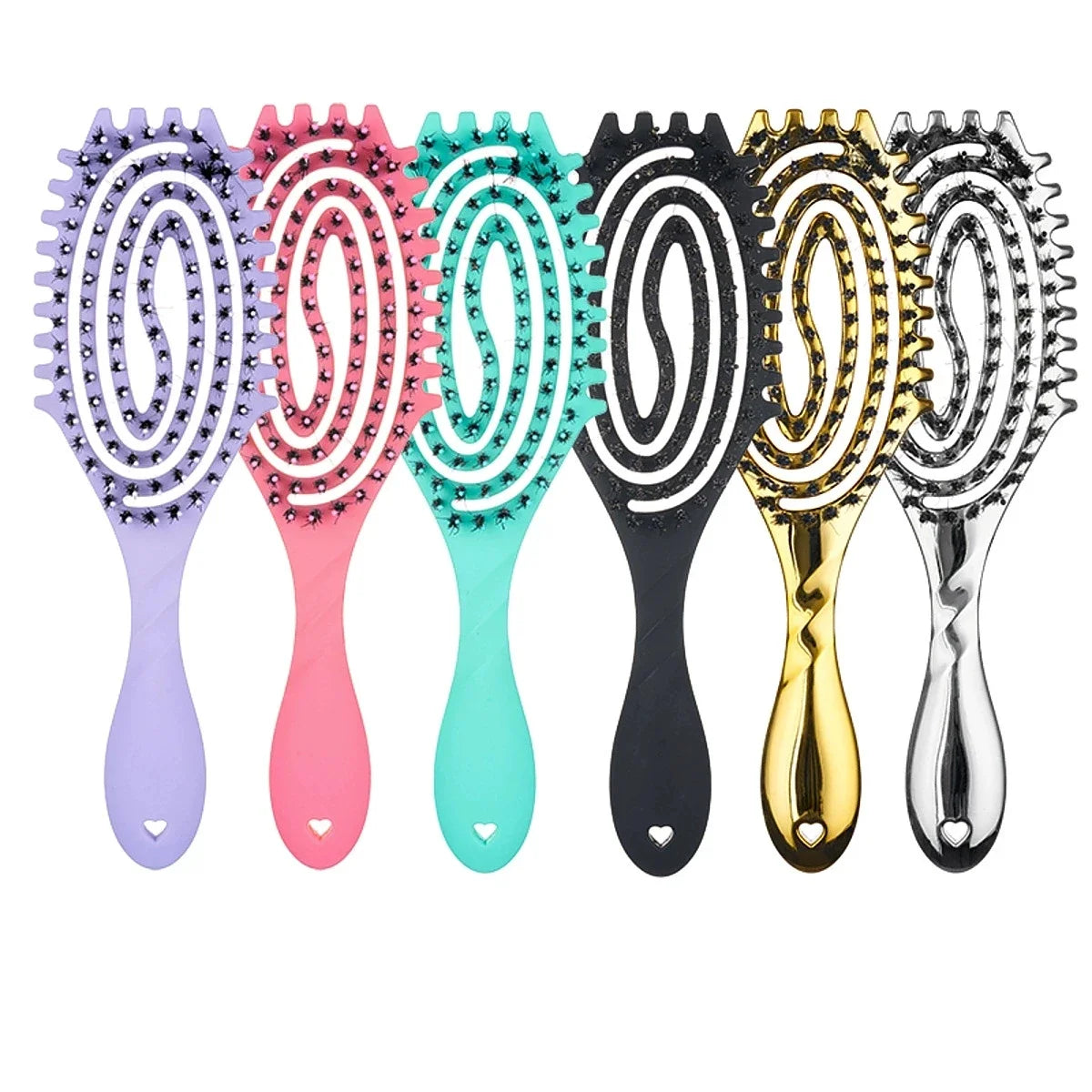 2-Piece Hollowed Hair Comb & Scalp Massage Brush Set for Wigs Hair Comb & Brush Set Peaceful Pleasures Health and Wellness