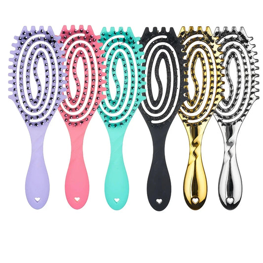 2-Piece Hollowed Hair Comb & Scalp Massage Brush Set for Wigs Hair Comb & Brush Set Peaceful Pleasures Health and Wellness