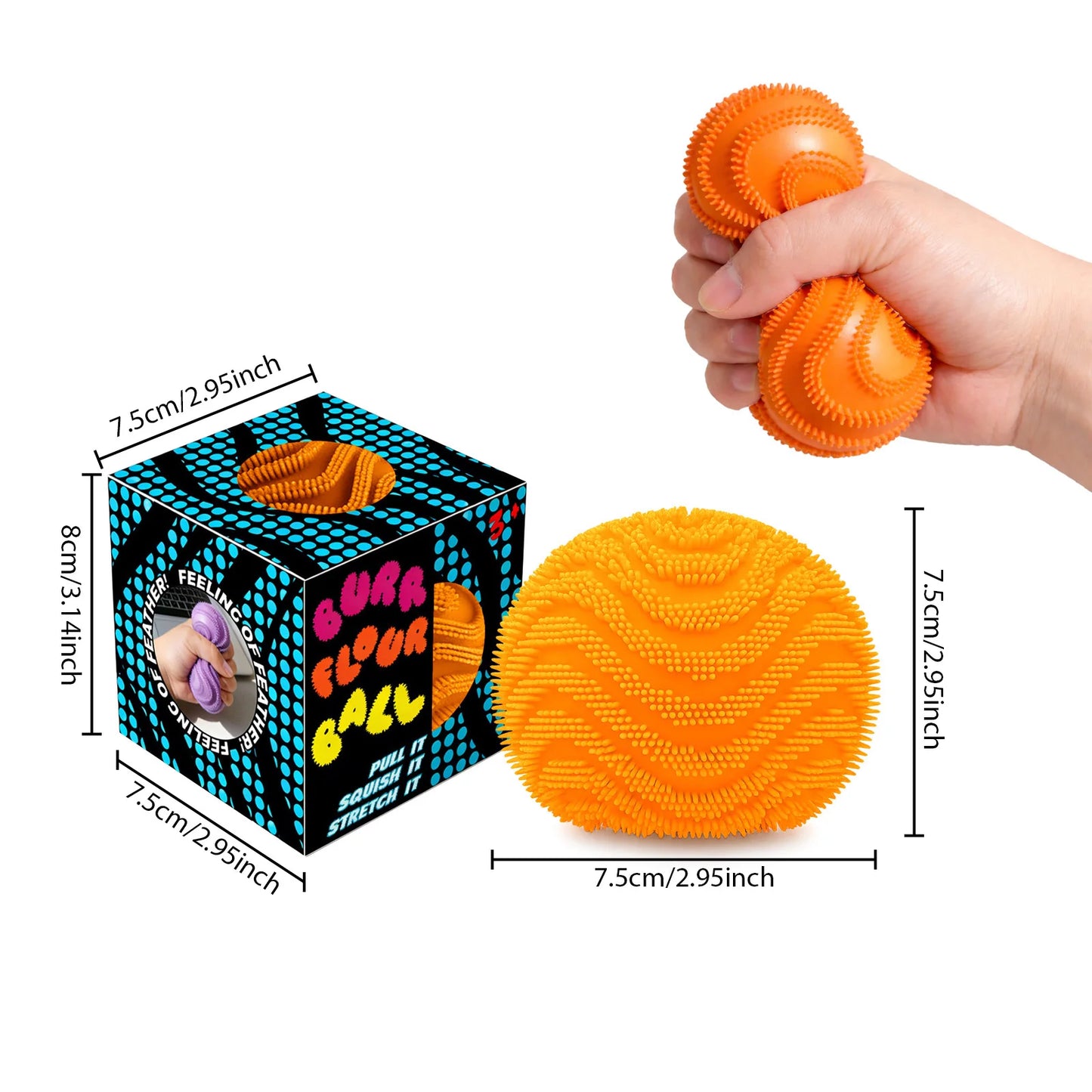 Nee Doh Fuzz Ball Squeeze Sensory Fidget Toy | Calming Ball