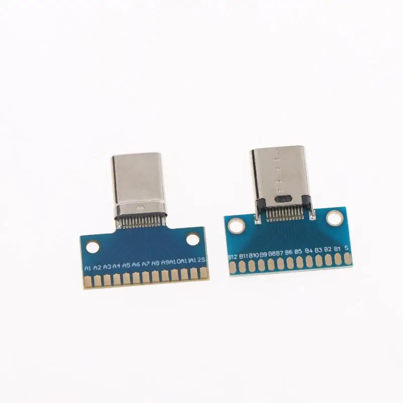 New 2Pcs USB 3.1 Type C Connector 24P Male Female Plug Receptacle Adapter To Solder Cable Test Board PCB DIY Adapter Peaceful Pleasures Health and Wellness