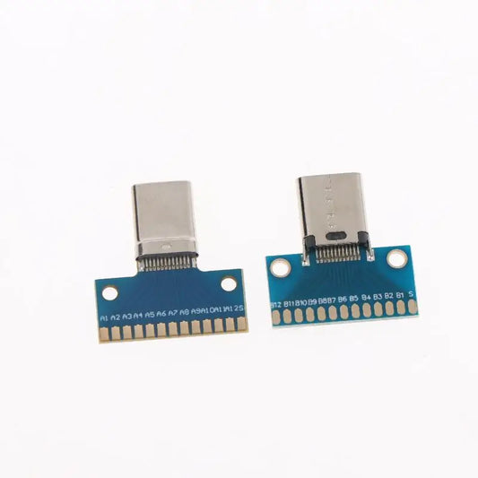 New 2Pcs USB 3.1 Type C Connector 24P Male Female Plug Receptacle Adapter To Solder Cable Test Board PCB DIY Adapter Peaceful Pleasures Health and Wellness