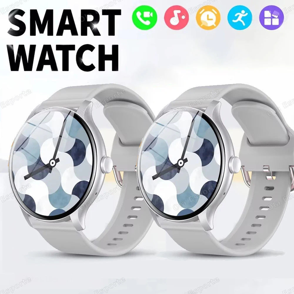 Smart Watch Women Men Full Touch Screen Bluetooth Call Smartwatch Waterproof Sports Fitness Tracker Watches for Android iOS New Peaceful Pleasures Health and Wellness 2Silver