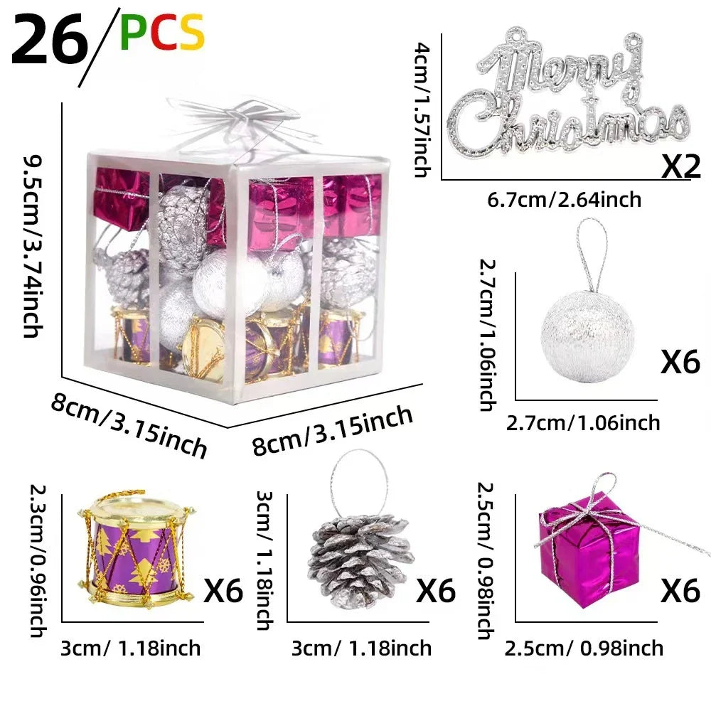 26-Piece Christmas Ball Ornaments Set | Tree Hanging Decor
