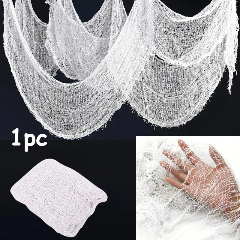 Halloween Black Gauze Fabric | Haunted House DIY Decoration