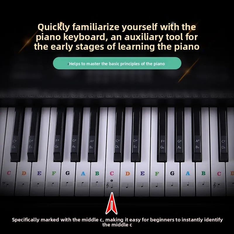 88 61 54 49 Key Piano Transparent Sticker Electronic Organ Keyboard