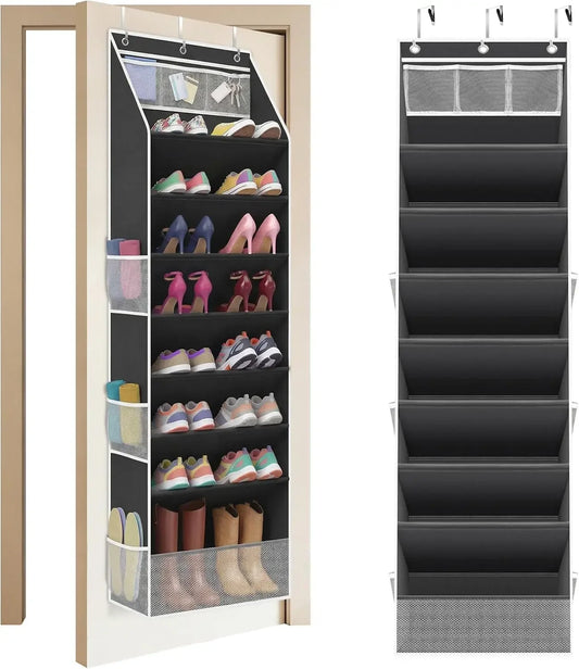 8-Tier Over-The-Door Shoe Organizer | Holds 16-24 Pairs Peaceful Pleasures Health and Wellness United States