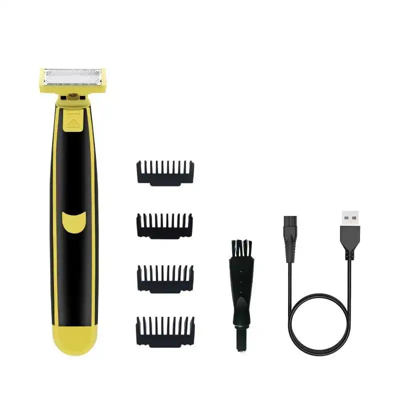 Waterproof washable hair trimmer with body beauty facial electric shaver, convenient facial hair and groin trimming tool Peaceful Pleasures Health and Wellness black