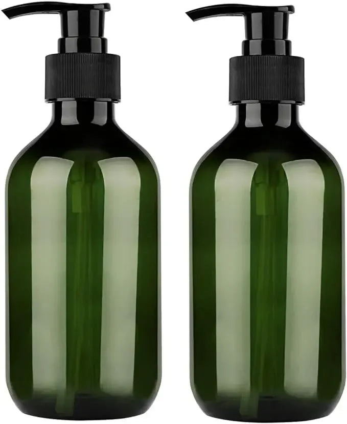 1PCS 300/500ML Portable Empty Pump Dispenser Bottles Shampoo and Conditioner Dispenser Durable Refillable Containers Peaceful Pleasures Health and Wellness Green-300ml