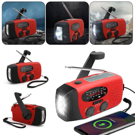 Portable Wind Up Fm Radio Portable Emergency Hand Crank Radio Multi Functional Solar Dynamo AM/FM/NOAA With USB Phone Charger Peaceful Pleasures Health and Wellness