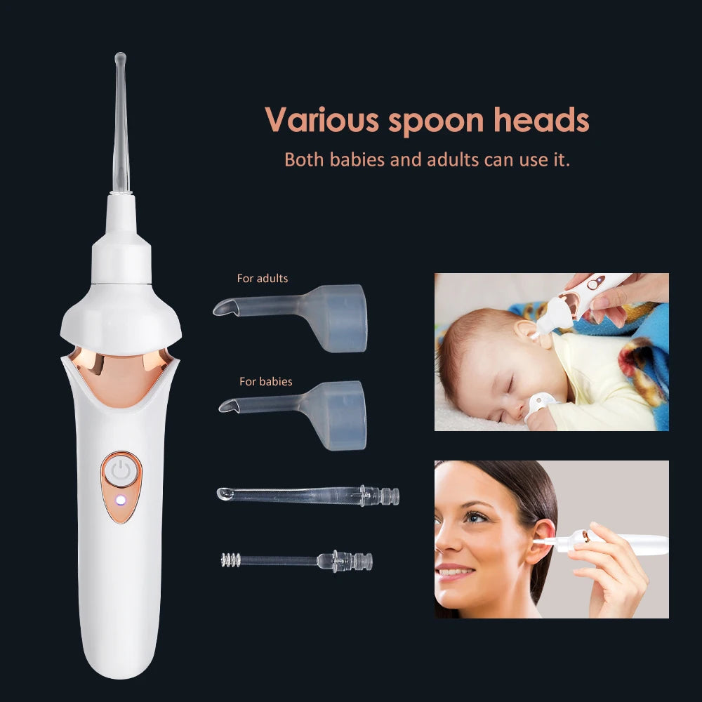 Electric Ear Pick With Light Ear Wax Suction Device for Children Elderly Ear Spoons Canal Cleaning Tools Rechargeable Earpicking Peaceful Pleasures Health and Wellness
