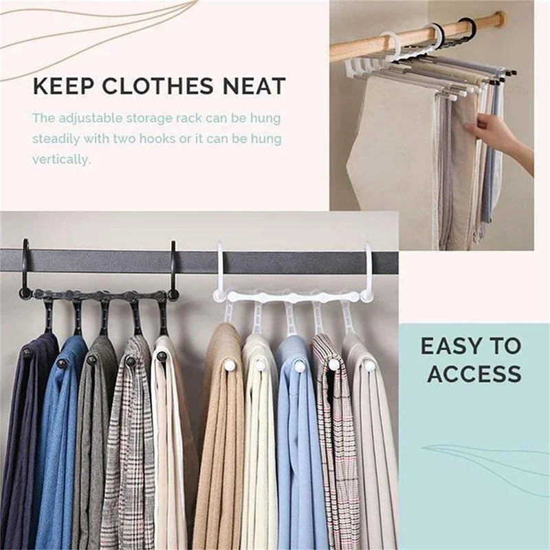 5-in-1 Collapsible Pants Hanger | Space-Saving Closet Organizer