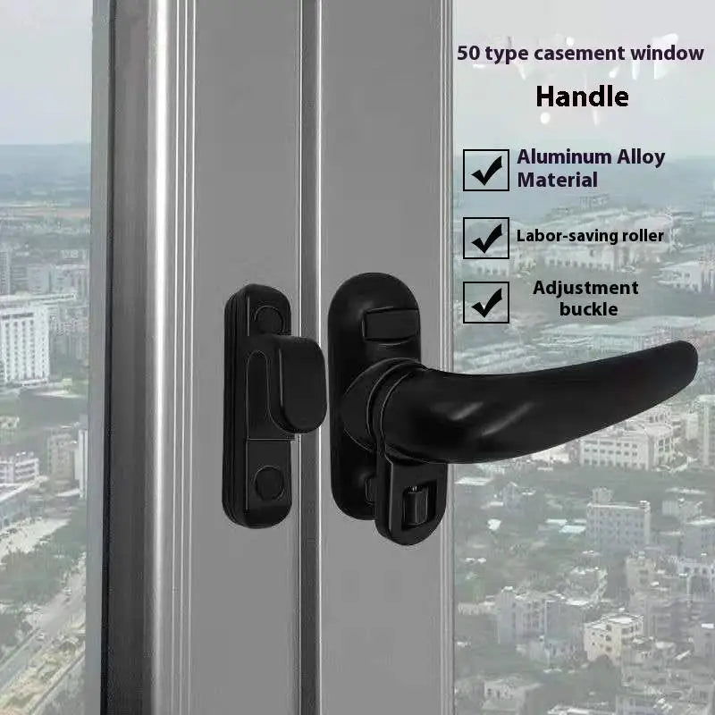New Thickened Aluminum Alloy Window Handle Casement Window Seven-Character Handle Outside Open Window With Lock Handle Peaceful Pleasures Health and Wellness
