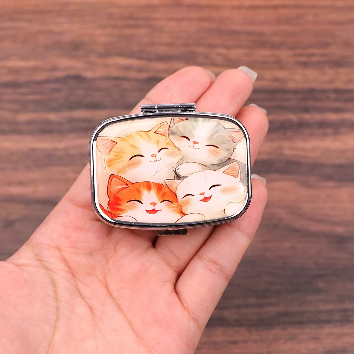 Black Cat Pill Boxes Cartoon Animal Sealed Subpackage Case Portable Travel Jewelry Box Mini Organizer Storage Medicine Case Peaceful Pleasures Health and Wellness 4