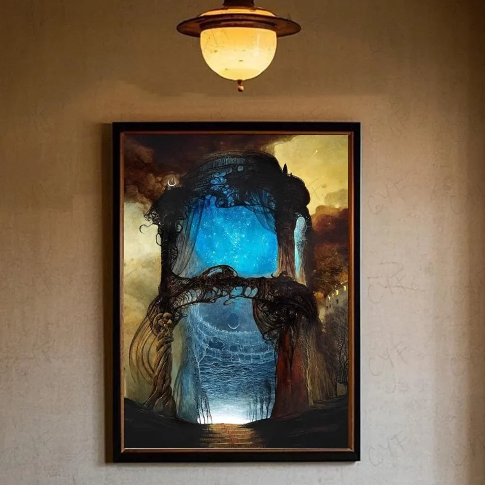 Famous Surrealism Artworks By Zdzislaw Beksinski Poster HD Art Prints for Home Living Room Bedroom Bar Aesthetic Wall Decor Peaceful Pleasures Health and Wellness